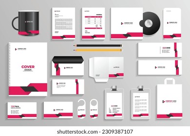 Corporate identity set branding template design kit. editable brand identity with abstract background color for Business Company