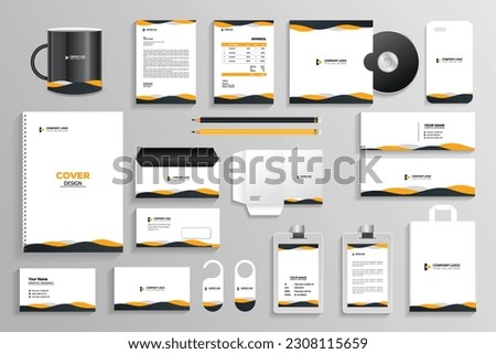 Corporate identity set branding template design kit. editable brand identity with abstract background color for Business Company