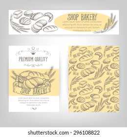 Corporate identity set design with baking and bread. 