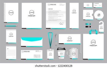 Corporate Identity Set. Stationery Blank Template Design Kit. Branding Template Editable with white background color for Business Company finance vector