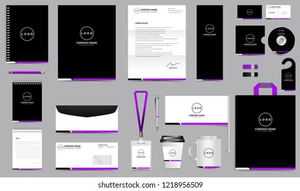 Corporate Identity Set. Stationery Template Design Kit. Branding Template editable with abstract . Business Company finance vector