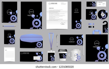 Corporate Identity Set. Stationery Template Design Kit. Branding Template Editable Brand Identity pack with abstract background for Business Company and Finance Vector eps 10 