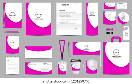 Corporate Identity Set. Stationery Template Design Kit. Branding Template Editable Brand Identity pack with abstract background for Business Company and Finance Vector eps 10 
