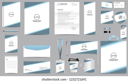 Corporate Identity Set. Stationery Template Design Kit. Branding Template Editable Brand Identity pack with abstract background for Business Company and Finance Vector eps 10 