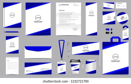 Corporate Identity Set. Stationery Template Design Kit. Branding Template Editable Brand Identity pack with abstract background for Business Company and Finance Vector eps 10 