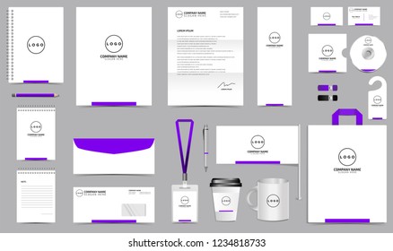 Corporate Identity Set. Stationery Template Design Kit. Branding Template Editable Brand Identity pack with abstract background for Business Company and Finance Vector eps 10 