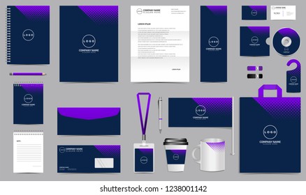 Corporate Identity Set. Stationery Template Design Kit. Branding Template Editable Brand Identity pack with abstract background color for Business Company and Finance Vector eps 10