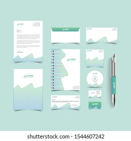 Corporate Identity Set. Stationery Template Design Kit. Branding Template Editable Brand Identity pack with abstract halftone effect background for Business Company and Finance Vector