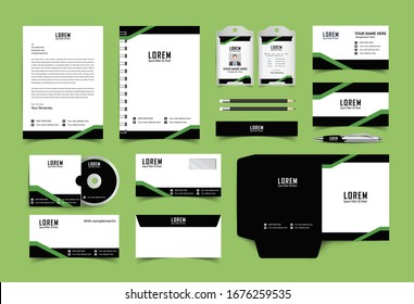 Conjunto de identidades corporativas. Kit de diseño de plantilla de diseño de diseño de diseño de diseño de diseño de diseño de diseño de artículos de escritorio. Plantilla de promoción de marca Paquete de identidad de marca editable.Empresa y vector financiero