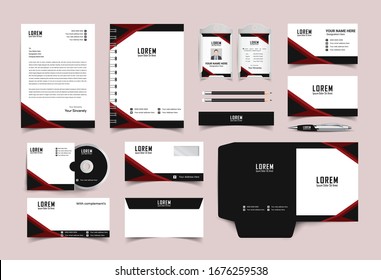 Conjunto de identidades corporativas. Kit de diseño de plantilla de diseño de diseño de diseño de diseño de diseño de diseño de diseño de artículos de escritorio. Plantilla de promoción de marca Paquete de identidad de marca editable.Empresa y vector financiero