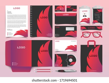 Corporate Identity Set. Stationery Template Design Kit. Branding Template Editable Brand Identity pack with abstract halftone effect background for Business Company and Finance Vector