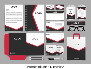 Corporate Identity Set. Stationery Template Design Kit. Branding Template Editable Brand Identity pack with abstract halftone effect background for Business Company and Finance Vector