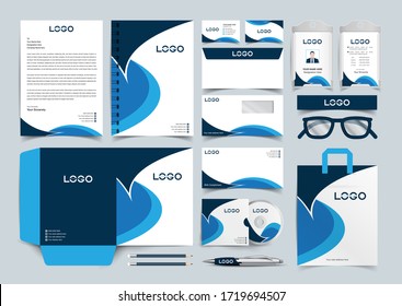 Corporate Identity Set. Stationery Template Design Kit. Branding Template Editable Brand Identity pack with abstract halftone effect background for Business Company and Finance Vector