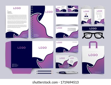 Corporate Identity Set. Stationery Template Design Kit. Branding Template Editable Brand Identity pack with abstract halftone effect background for Business Company and Finance Vector