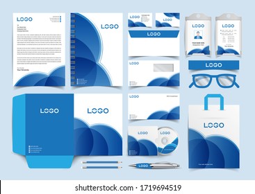 Corporate Identity Set. Stationery Template Design Kit. Branding Template Editable Brand Identity pack with abstract halftone effect background for Business Company and Finance Vector