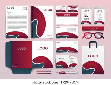 Corporate Identity Set. Stationery Template Design Kit. Branding Template Editable Brand Identity pack with abstract halftone effect background for Business Company and Finance Vector