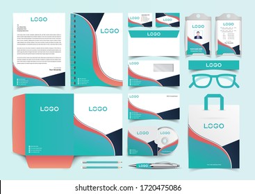 Corporate Identity Set. Stationery Template Design Kit. Branding Template Editable Brand Identity pack with abstract halftone effect background for Business Company and Finance Vector