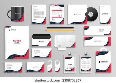 Corporate identity set stationery template design kit. editable brand identity with the abstract background color for Business Company