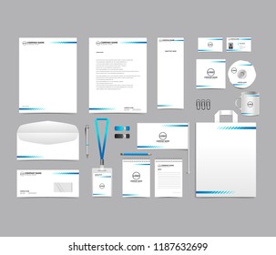 Corporate identity set template design. blank template editable with logo abstract lines background. vector company Business Stationery branding mockup eps 10