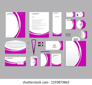 Corporate identity set template design. blank template editable with logo abstract texture with white color background. vector company Business Stationery branding mockup eps 10