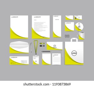 Corporate identity set template design. Stationery Branding blank template editable with logo abstract texture with white color background. vector company Business mockup eps 10