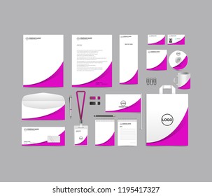 Corporate identity set template design. Stationery Branding blank template editable with logo abstract texture with white color background. vector company Business mockup eps 10