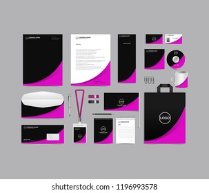 Corporate identity set template design. Stationery Branding blank template editable with logo abstract texture with white color background. vector company Business mockup eps 10