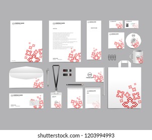 Corporate identity set template design. Stationery Kit Branding template editable with green color. company Business finance vector