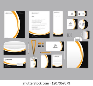 Designs für Corporate Identity Set-Vorlagen. Stationery Kit Branding Vorlage bearbeitet mit grüner Farbe. Unternehmensfinanzierer