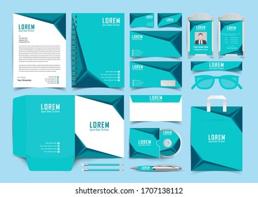Corporate identity set template design. Stationery Kit Branding template editable with blue color. company Business finance vector mockup eps 10