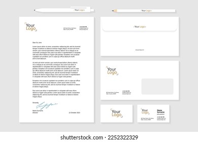 Corporate identity stationery mock up isolated on modern style background. Mock up for branding identity. Template for branding design. Simple Minimal Stationery Templates