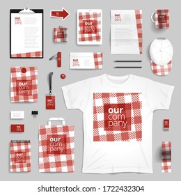 Corporate identity stationery objects print template. Vector illustration.