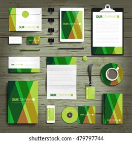 Corporate identity stationery objects print template. Vector illustration.