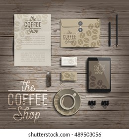 Corporate identity stationery objects print template. Vector illustration.