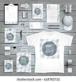 Corporate identity stationery objects print template. Vector illustration.