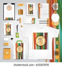 Corporate identity stationery objects print template. Vector illustration.