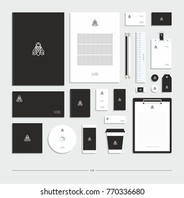 Corporate identity, stationery set, fly sign.