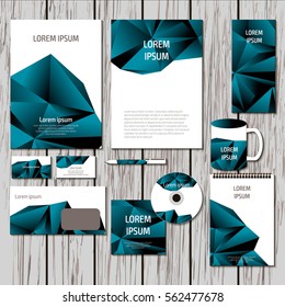 corporate identity, corporate style, corporate design, brand identity.Low Poly Design.The Blue polygon.brochure, booklet