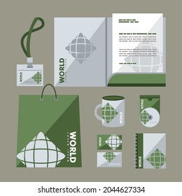 corporate identity symbol set on gray background