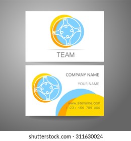 Corporate identity for the team. Template design of logo for the company and a business card.