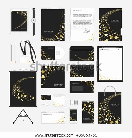 Corporate identity template big set. Documentation for business. Vector, modern company style for brand book and guideline. Branding design concept. Card, catalog, pencil, badge, letterhead and more.