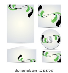 corporate identity template - blue arrow design