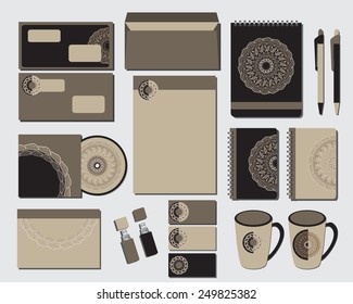 Corporate identity template with crocket. EPS10 vector file organized in layers for easy editing. 