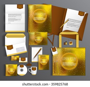 Corporate identity template design with abstract background. Business set stationery.