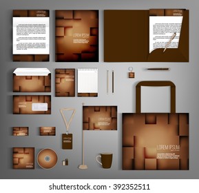 Corporate identity template design with abstract background. Business set stationery.