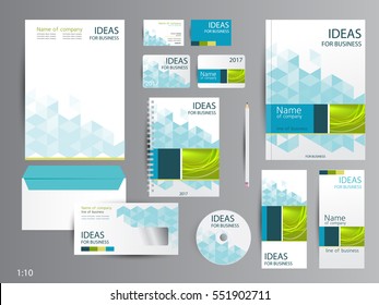 Corporate identity template design. Business stationery.