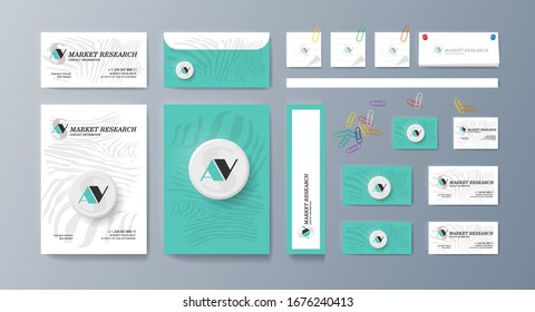Corporate identity template design with central geometric element. Vector company style for brandbook.Corporate Identity template value design. Branding mockup of logo template. Vector premium pattern