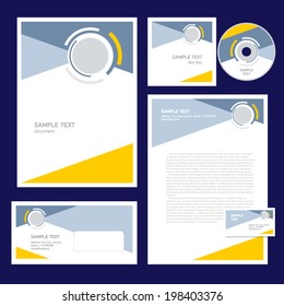 corporate identity template design geometric abstract figure circle tech