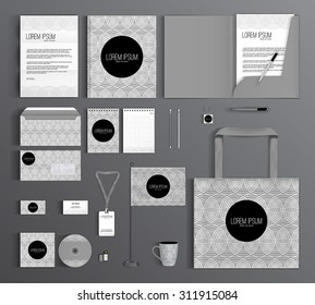 Corporate Identity Template Design With A Geometric Pattern Of Circles. Business Set Stationery.