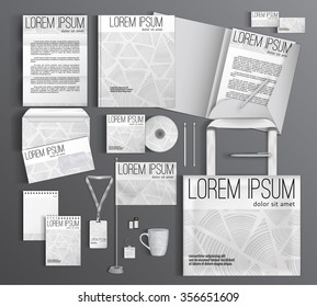 Corporate identity template design with a geometric pattern. Business set stationery.